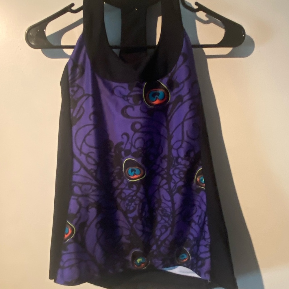 Moxie Cycling Co Racerback Cycling Tank Purple and Black Women's Top Size Small